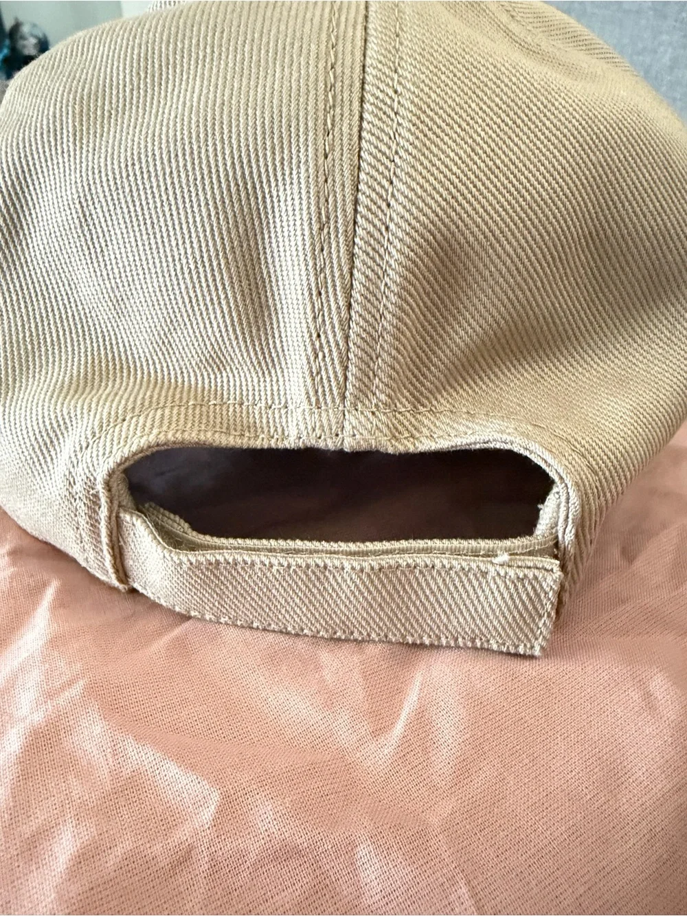 Miu Miu Beige and Navy Two-Tone Logo Baseball Cap